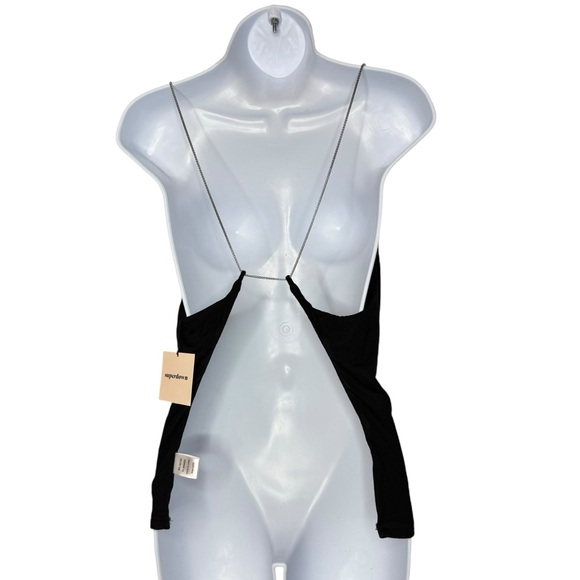 Superdown | NEW Katryna Chain Open Back Stretchy Cami in Black Size XL - Picture 7 of 11